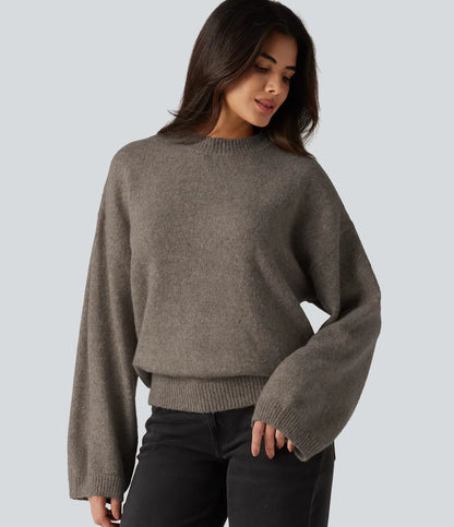 Pull Élégant à Col Montant & Manches Longues