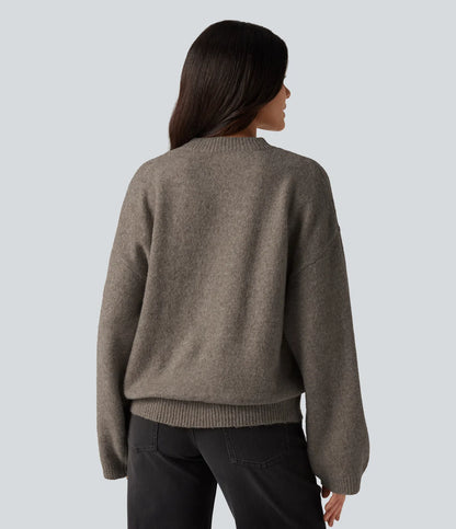 Pull Élégant à Col Montant & Manches Longues