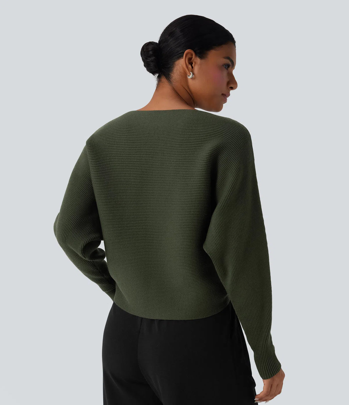 Pull Décontracté à Col Bateau & Manches Chauve-Souris