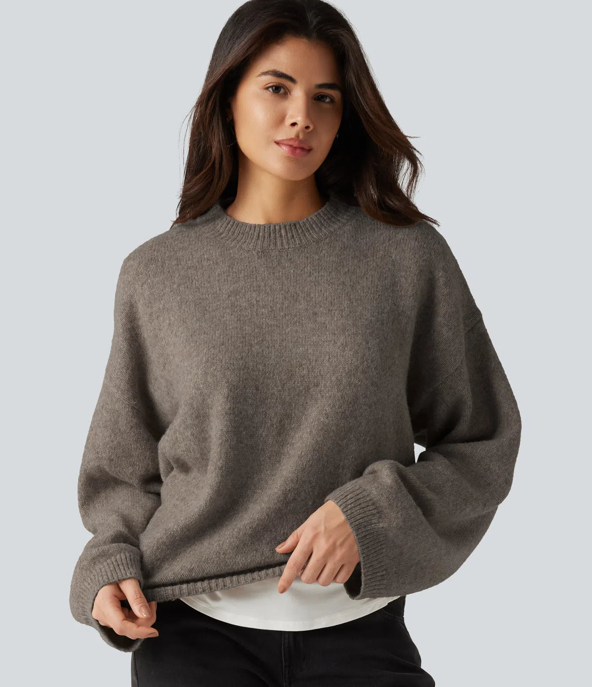 Pull Élégant à Col Montant & Manches Longues