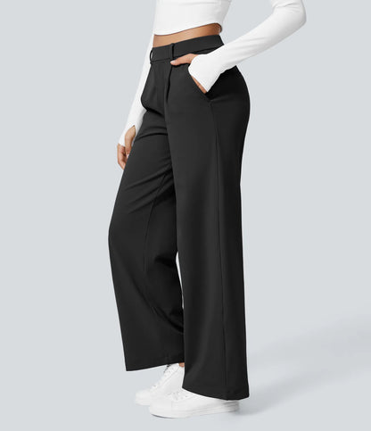 Pantalon Morgan Flex™ Taille Haute à Jambe Droite avec Poches