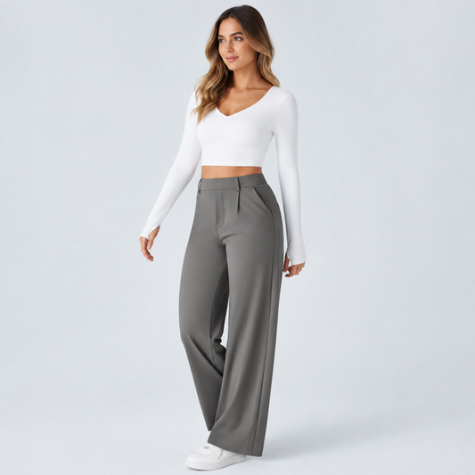 Pantalon Morgan Flex™ Taille Haute à Jambe Droite avec Poches