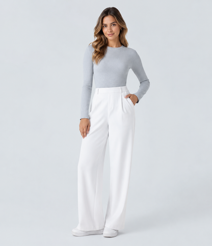 Pantalon Morgan Flex™ Taille Haute à Jambe Droite avec Poches