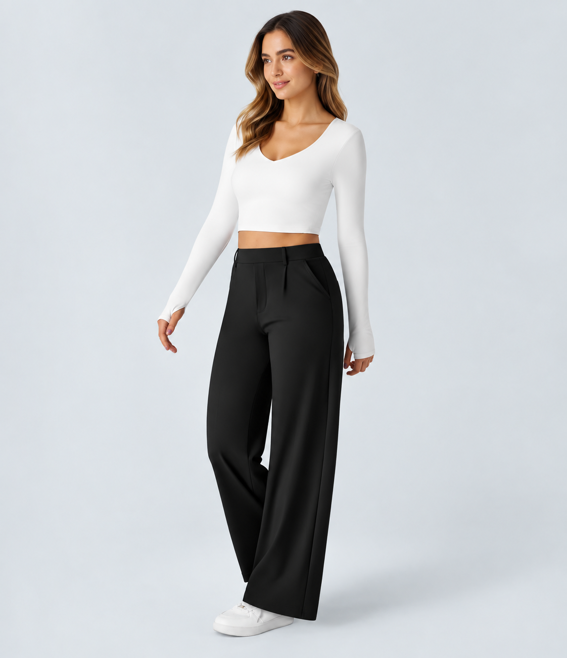 Pantalon Morgan Flex™ Taille Haute à Jambe Droite avec Poches