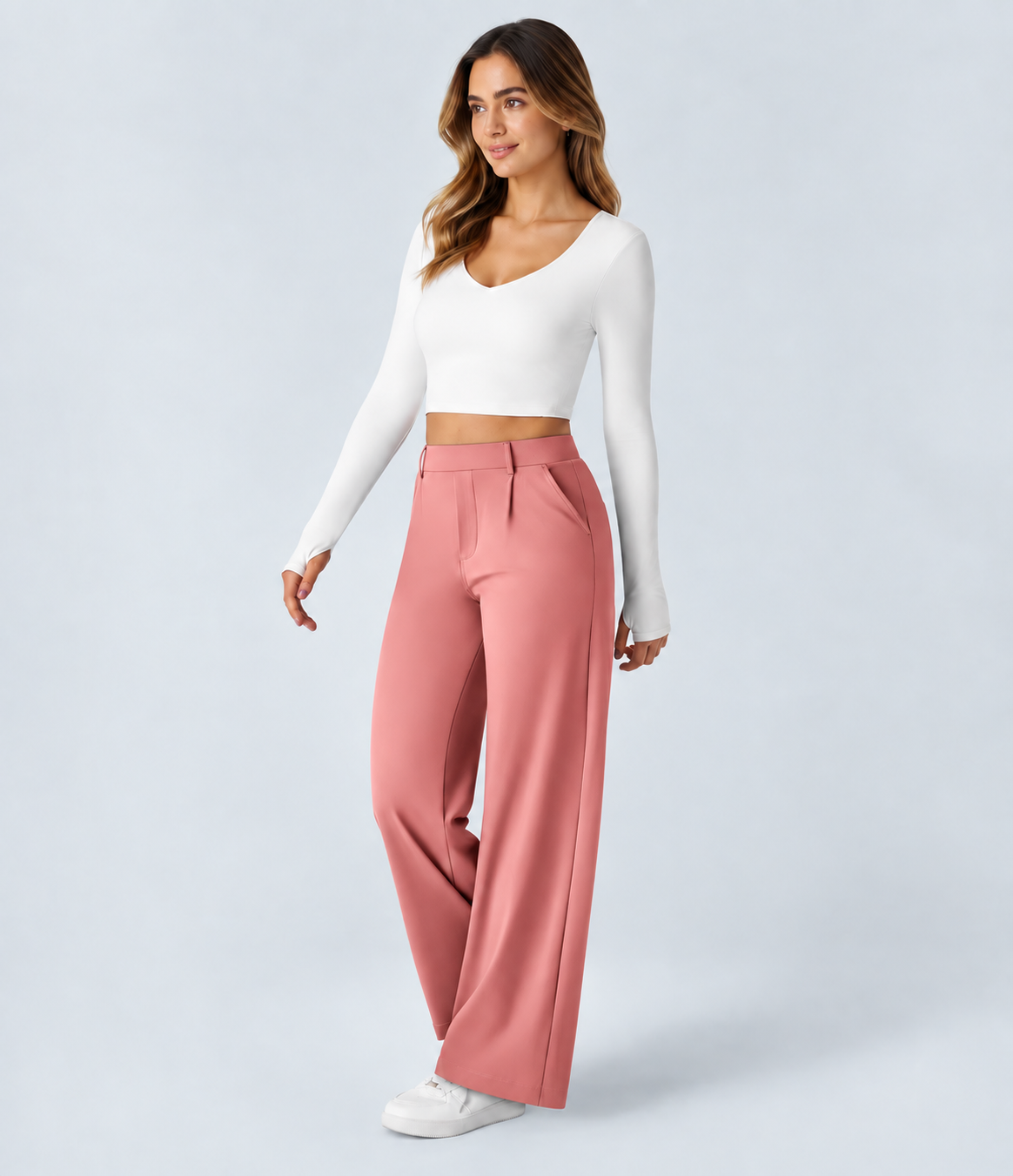 Pantalon Morgan Flex™ Taille Haute à Jambe Droite avec Poches